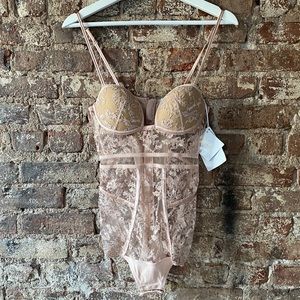 La Perla Autografo Nude Lace Bodysuit Size 2 $1190 NEW
